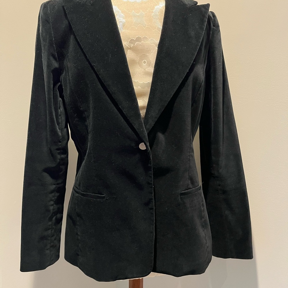 Elegant Black Velvet Women's Blazer